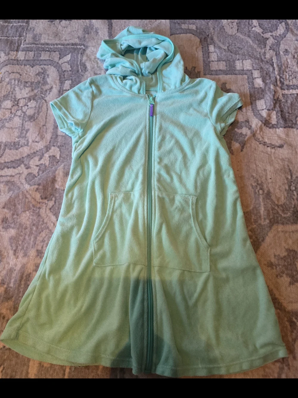 wonder nation Aqua Zip-Up Terry Cloth Swim Cover Up
